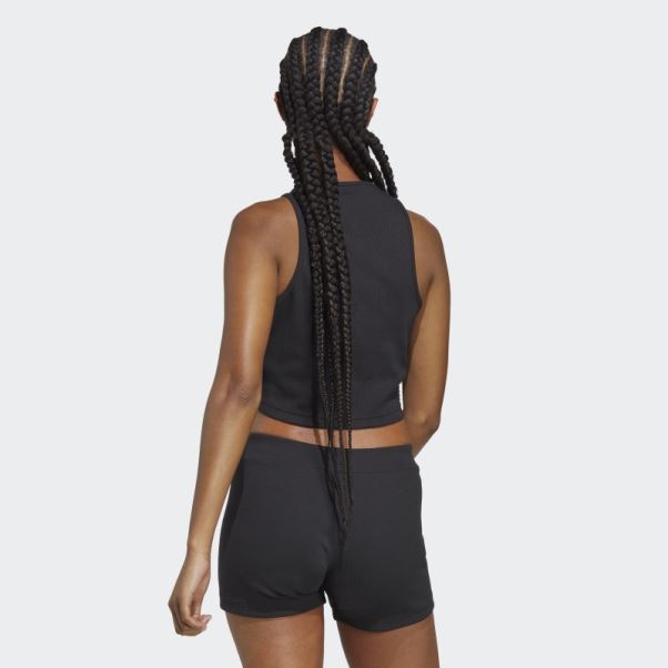 élégant Débardeur Côtelé Noir Adidas