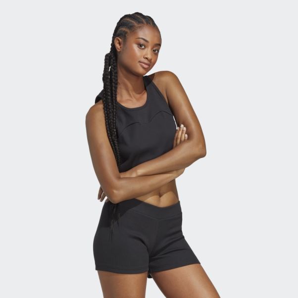 élégant Débardeur Côtelé Noir Adidas