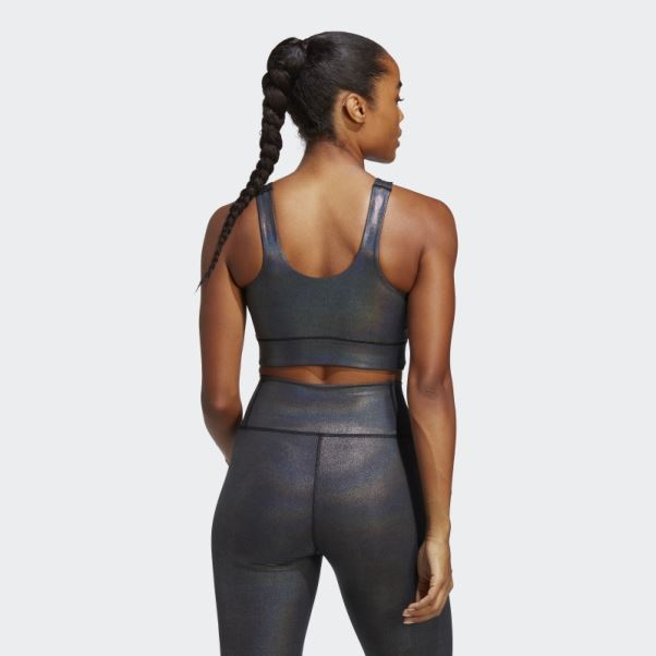 Soutien-gorge Long à Maintien Moyen Adidas Powerimpact Training Carbone