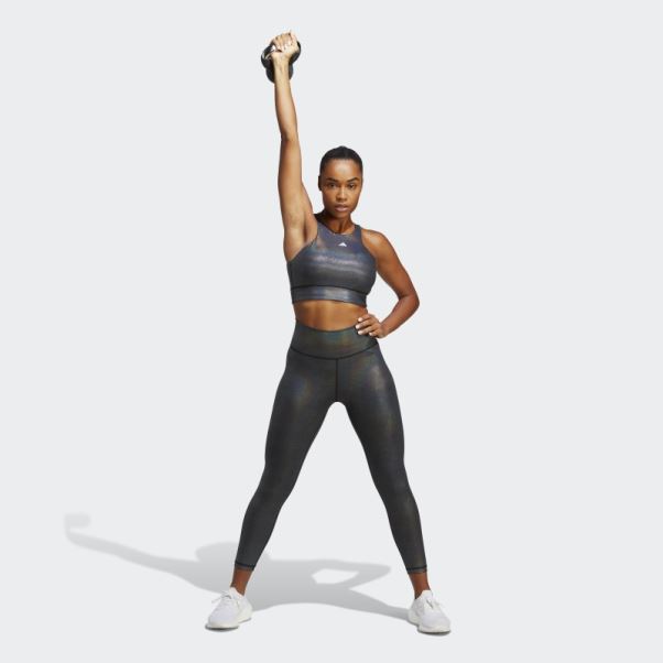 Soutien-gorge Long à Maintien Moyen Adidas Powerimpact Training Carbone