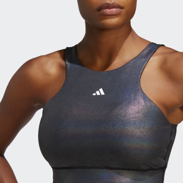 Soutien-gorge Long à Maintien Moyen Adidas Powerimpact Training Carbone