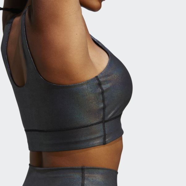 Soutien-gorge Long à Maintien Moyen Adidas Powerimpact Training Carbone