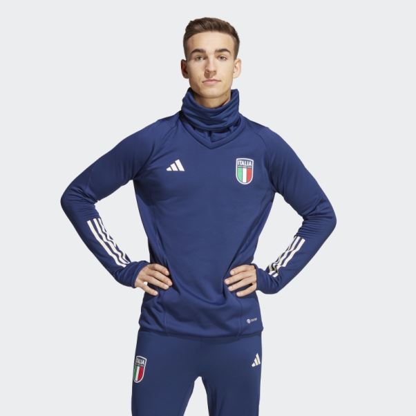 Adidas Italie Tiro 23 Pro Warm Top Bleu Foncé