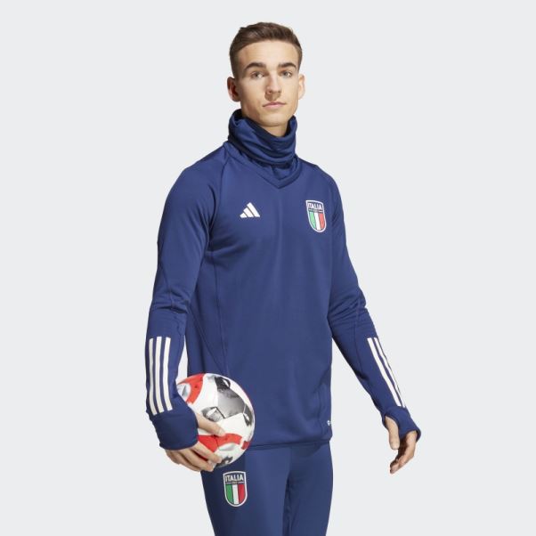Adidas Italie Tiro 23 Pro Warm Top Bleu Foncé