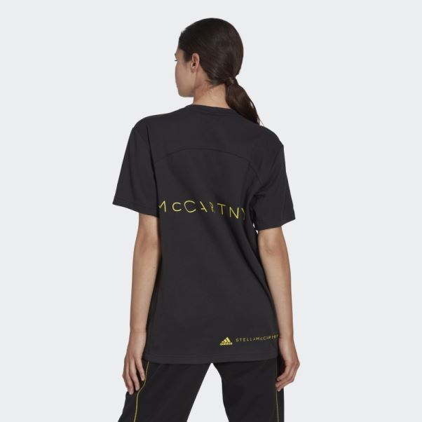 Adidas By Stella Mccartney Logo Tee Noir Chaud