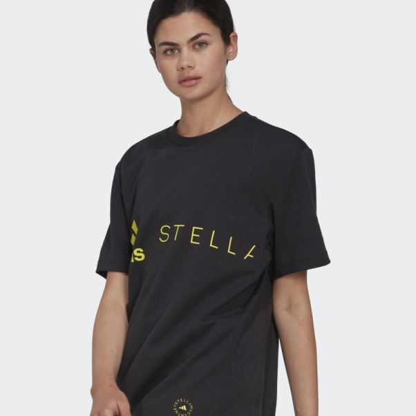 T-shirt Logo Adidas By Stella Mccartney Noir