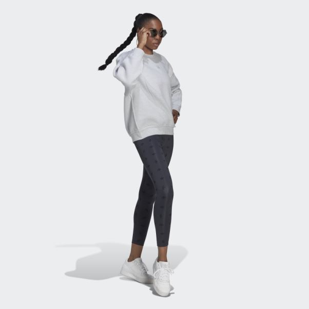 Adidas Legging Taille Haute 7/8 Gris Nuit Imprimé Allover