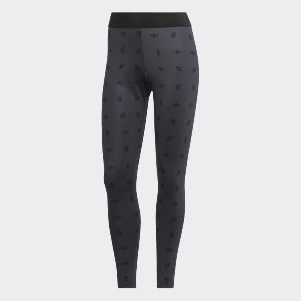 Adidas Legging Taille Haute 7/8 Gris Nuit Imprimé Allover