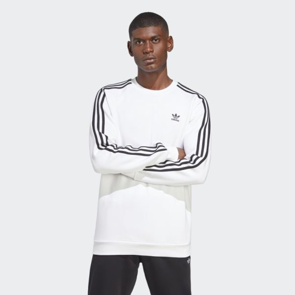 Sweat Adicolor Classics 3-stripes Crew Blanc Adidas
