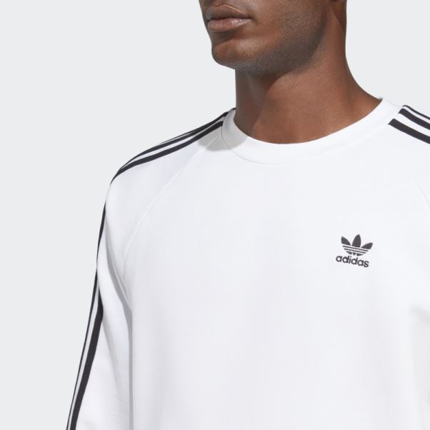 Sweat Adicolor Classics 3-stripes Crew Blanc Adidas