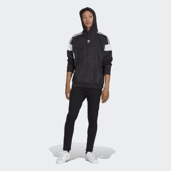 Sweat à Capuche Adidas Adicolor Classics Cut Line Noir