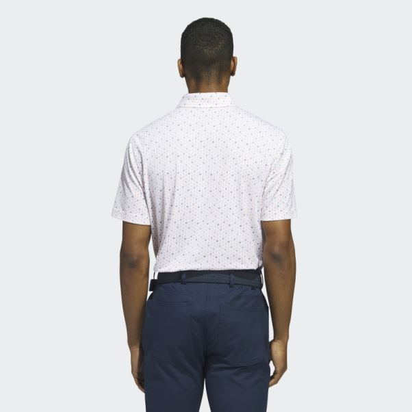 Adidas Polo De Golf Imprimé Corail