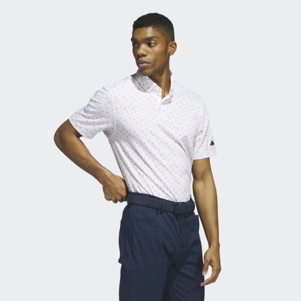 Adidas Polo De Golf Imprimé Corail