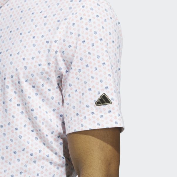 Adidas Polo De Golf Imprimé Corail