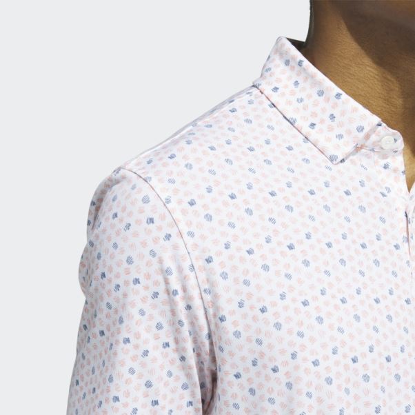 Adidas Polo De Golf Imprimé Corail