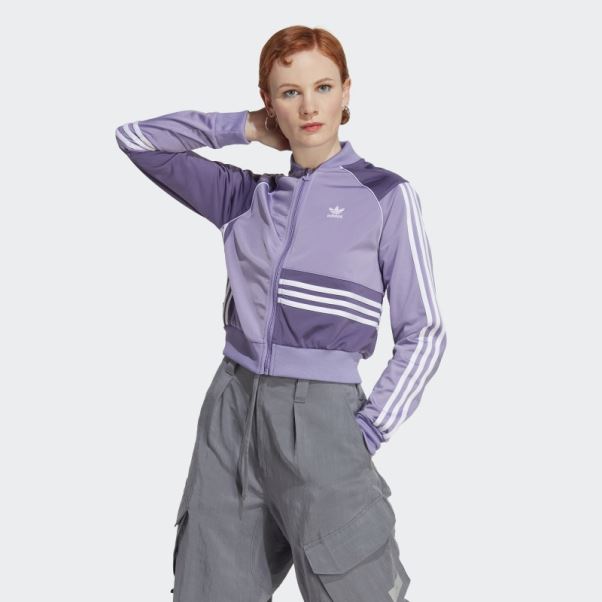 Veste Crop Adidas Lilas