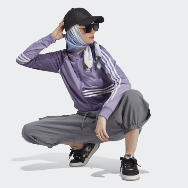 Veste Crop Adidas Lilas