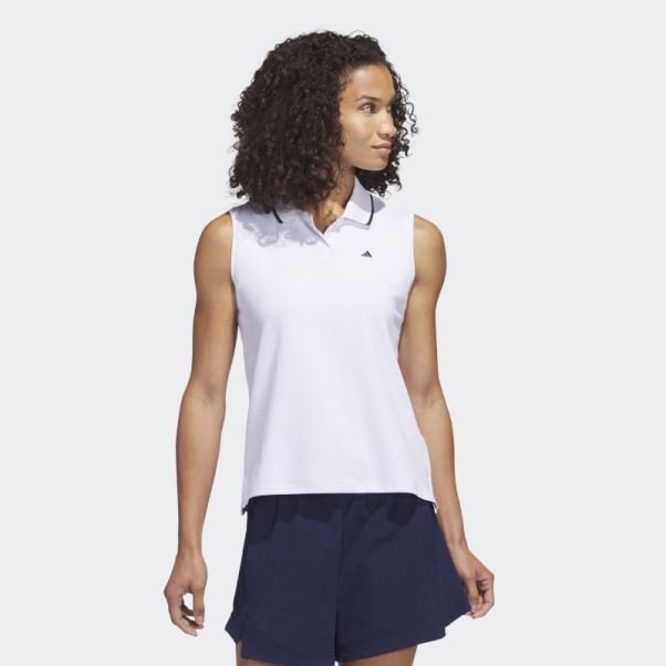 Polo De Golf Sans Manches Piqué Go-to Blanc Adidas