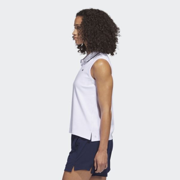 Polo De Golf Sans Manches Piqué Go-to Blanc Adidas