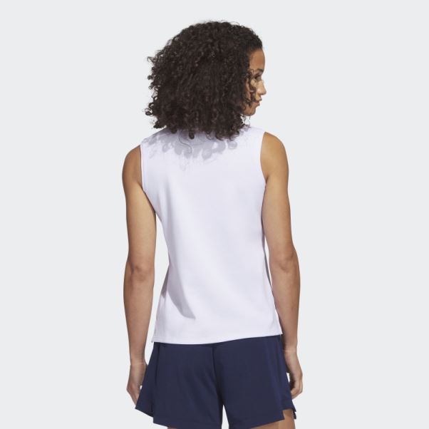 Polo De Golf Sans Manches Piqué Go-to Blanc Adidas