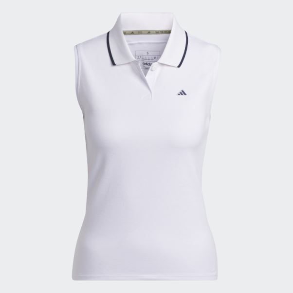 Polo De Golf Sans Manches Piqué Go-to Blanc Adidas