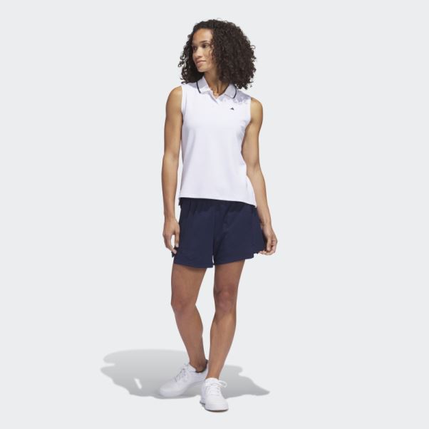 Polo De Golf Sans Manches Piqué Go-to Blanc Adidas