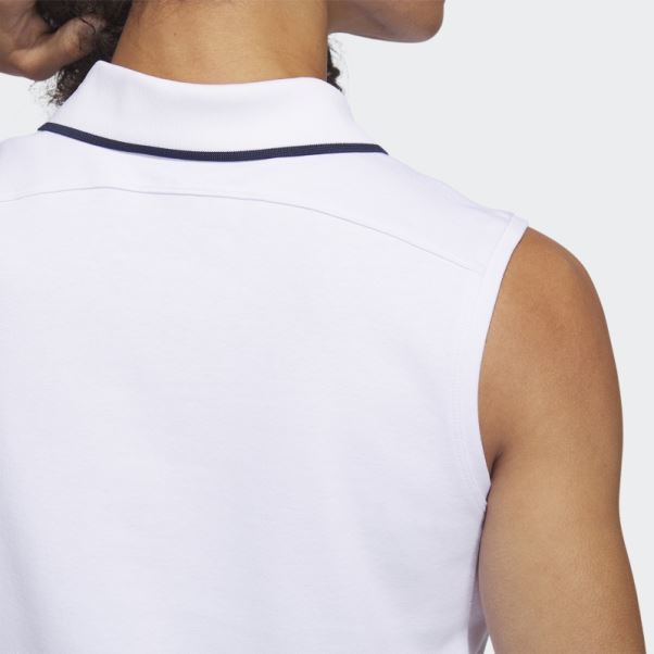 Polo De Golf Sans Manches Piqué Go-to Blanc Adidas