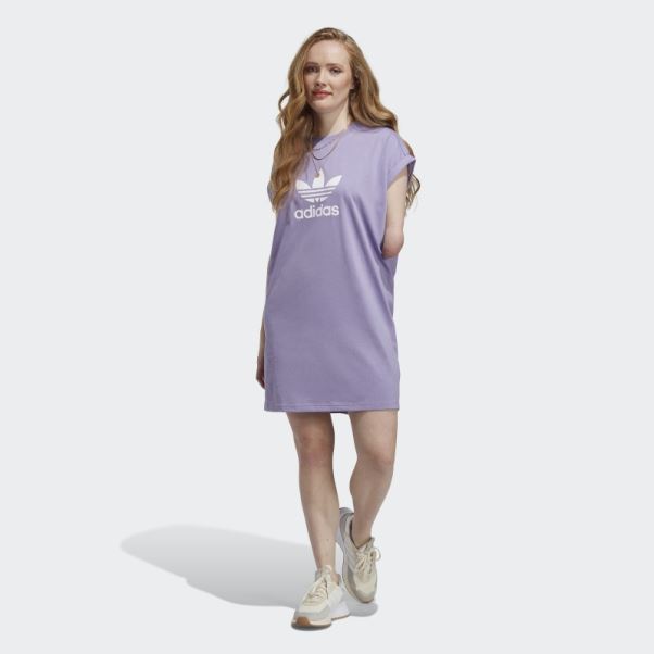 Robe T-shirt Trèfle Adidas Adicolor Classics Lilas