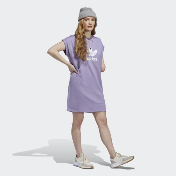 Robe T-shirt Trèfle Adidas Adicolor Classics Lilas