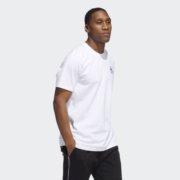 Adidas T-shirt Graphique Blanc Worldwide Hoops Story