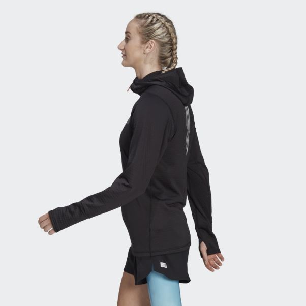 Sweat à Capuche Adidas X-city Fleece Running Manches Longues Noir