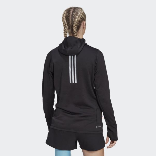 Sweat à Capuche Adidas X-city Fleece Running Manches Longues Noir