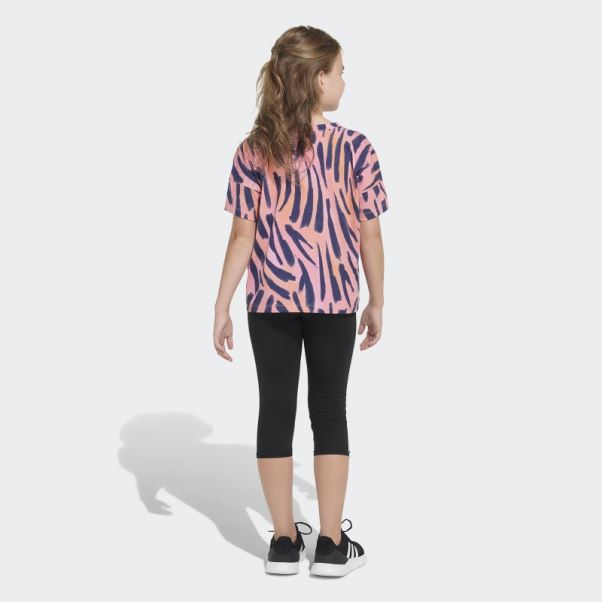 T-shirt Imprimé Logo Rouge Acide Adidas