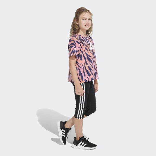T-shirt Imprimé Logo Rouge Acide Adidas