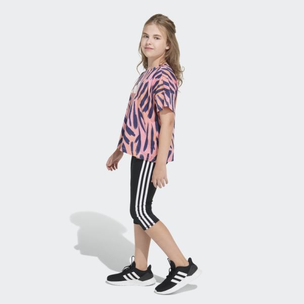 T-shirt Imprimé Logo Rouge Acide Adidas