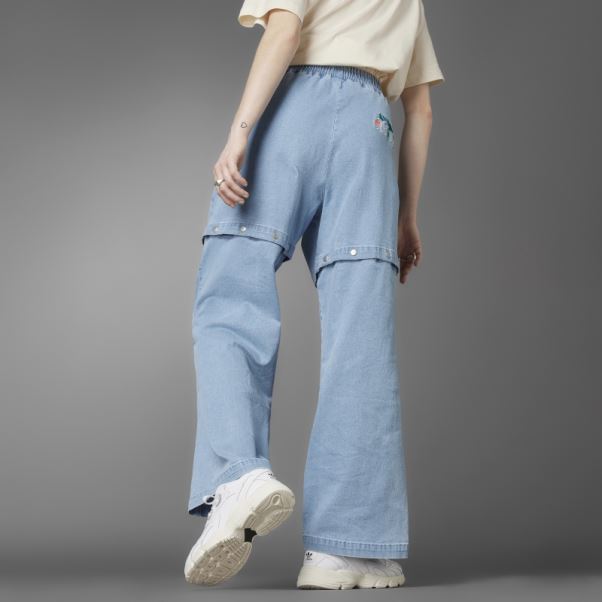 Adidas Pantalon De Survêtement En Denim Toujours Original Délavé Bleu Dnm