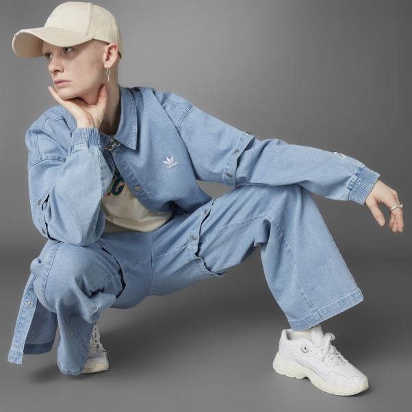 Adidas Pantalon De Survêtement En Denim Toujours Original Délavé Bleu Dnm
