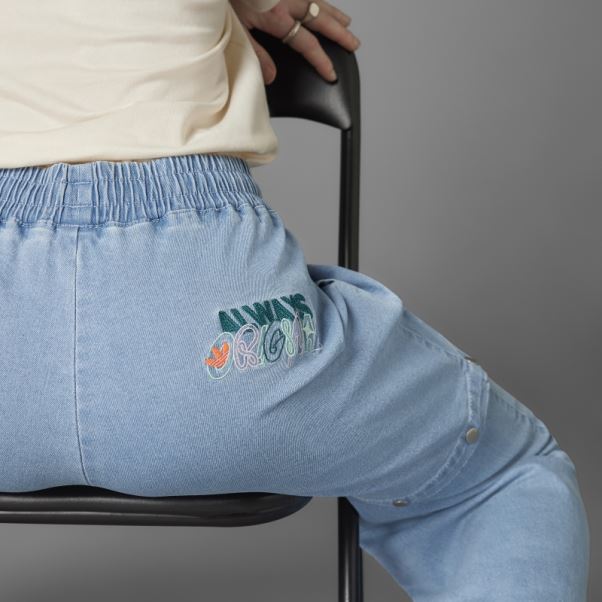 Adidas Pantalon De Survêtement En Denim Toujours Original Délavé Bleu Dnm