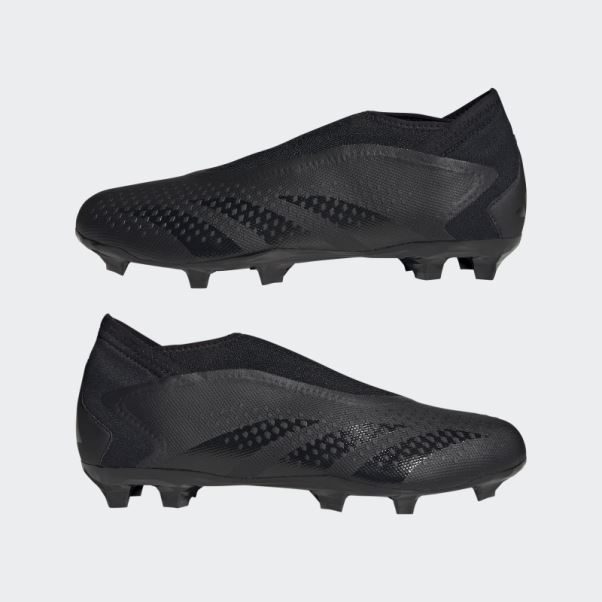 Predator Precision.3 Crampons De Sol Ferme Sans Lacets Adidas Noir
