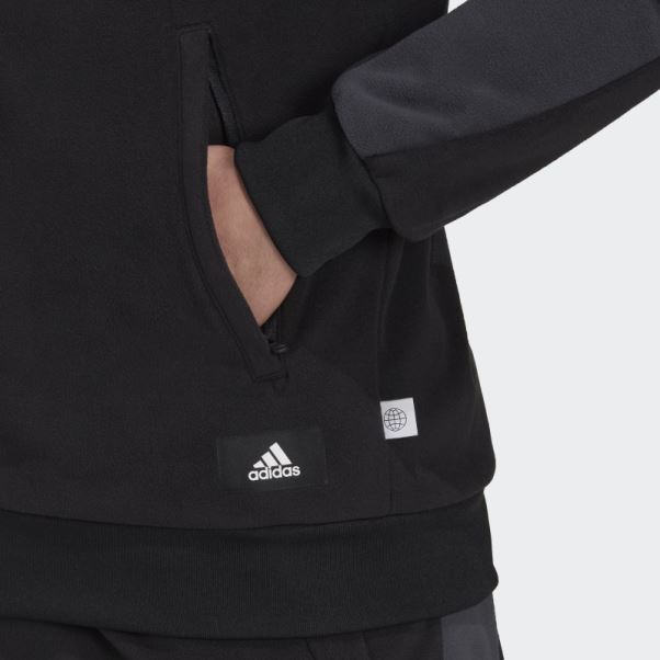 Veste De Survêtement Polaire Adidas Noir