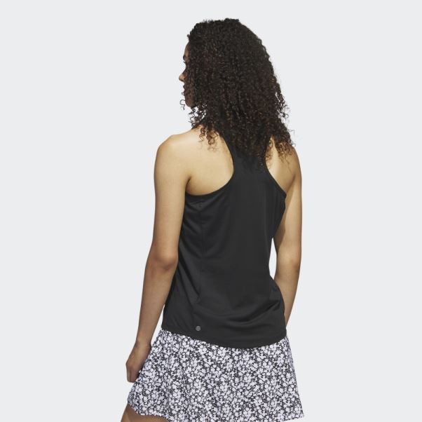 Polo Noir Sans Manches Dos Nageur Adidas