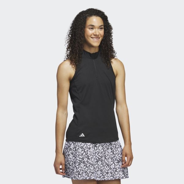 Polo Noir Sans Manches Dos Nageur Adidas