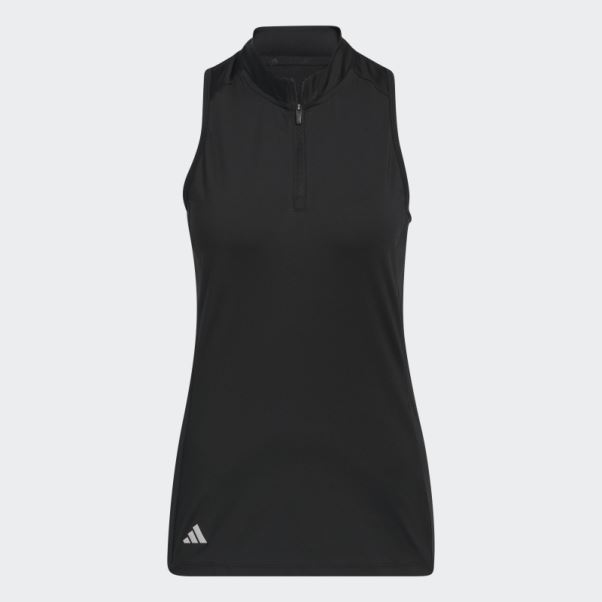 Polo Noir Sans Manches Dos Nageur Adidas