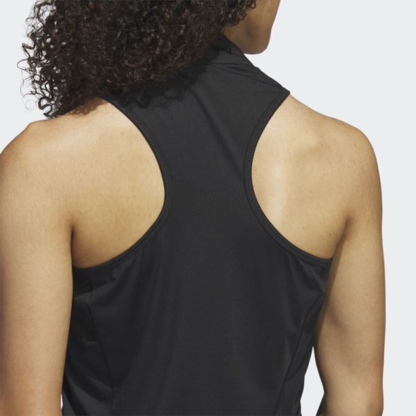 Polo Noir Sans Manches Dos Nageur Adidas