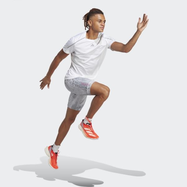 Leggings Courts Adidas Adizero Saturday Blanc Mode