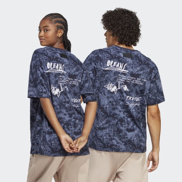 T-shirt Adidas X Parley Violet Argenté (non Genré)