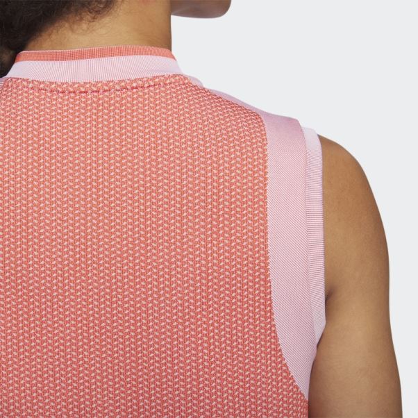 Polo Premiumknit Sans Manches Ultimate365 Tour Rouge Adidas