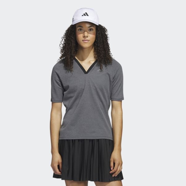 Polo De Golf Invisible à Manches Mi-longues Adidas Ultimate365 Tour Noir