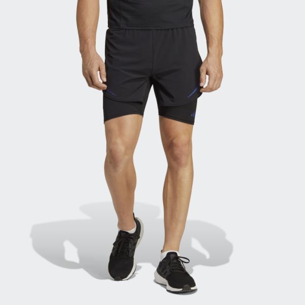 Short D'entrainement Heat.rdy Hiit 2-en-1 Adidas Noir
