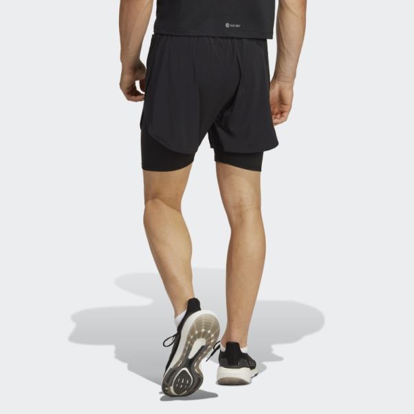 Short D'entrainement Heat.rdy Hiit 2-en-1 Adidas Noir